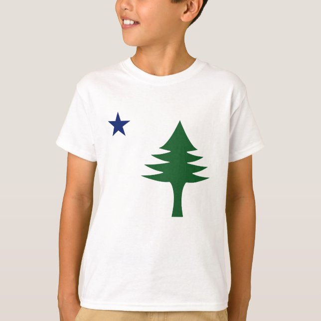 Camiseta Árbol de pino y bandera de la estrella 1901 del es (Anverso)