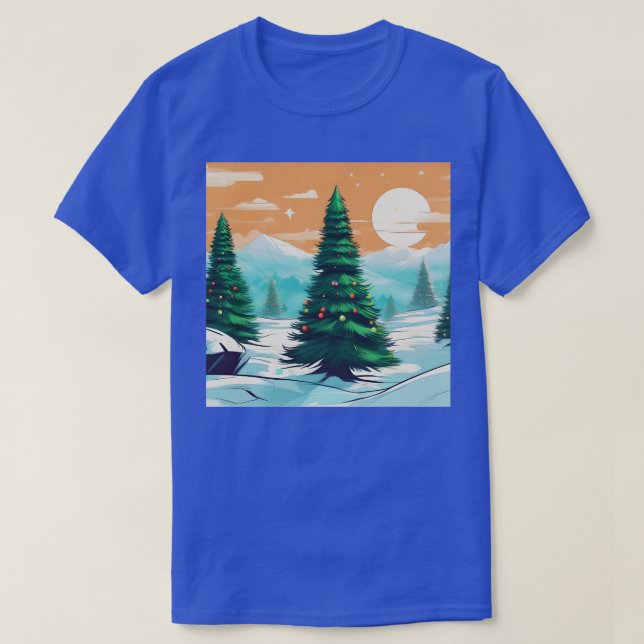 Camiseta Árbol de pinos de Navidad ykomow femenino Xm