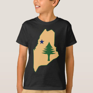 Camiseta Árbol de pinos y mapa de la bandera de la estrella