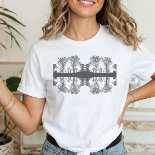 Camiseta árbol de reflexión Minimalista NATURALEZA 
