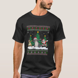 Camiseta Árbol de renos de Santa Dabbing se ilumina Xma feo