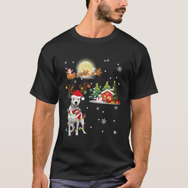 Camiseta Árbol de renos X Navidades de luz de perro argenti (Anverso)