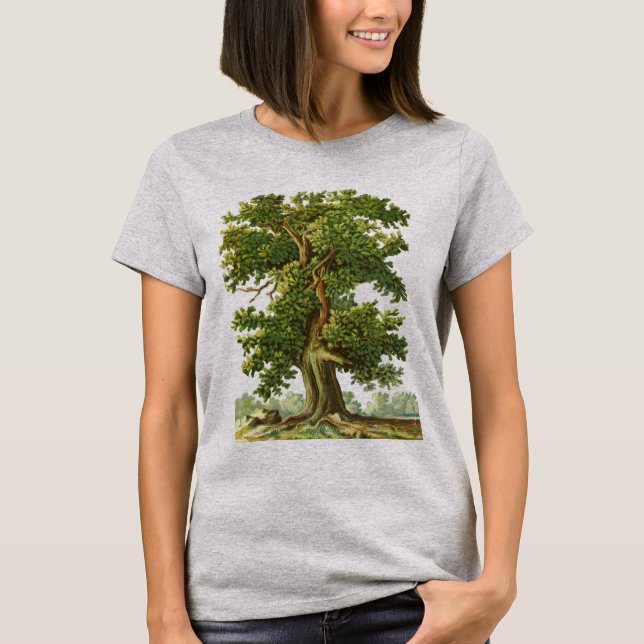 Camiseta Árbol de roble antiguo vintage (Anverso)