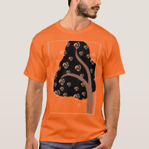 Camiseta Árbol de Rosa en un fondo naranja