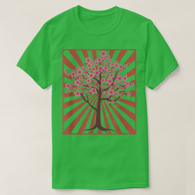 Camiseta Árbol de sakura Flor japonesa flores de cerezo ros (Diseño del anverso)