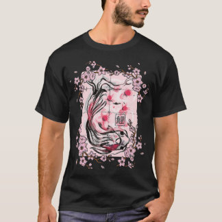 Camiseta Árbol de sakura Koi p Árbol de flores de cerezo ro