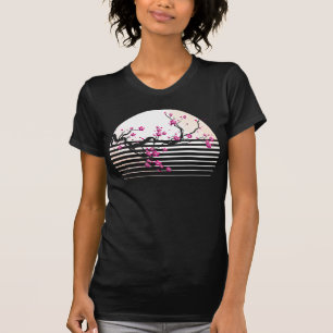 Camiseta Árbol de sakura retro japonés con flores de cerezo