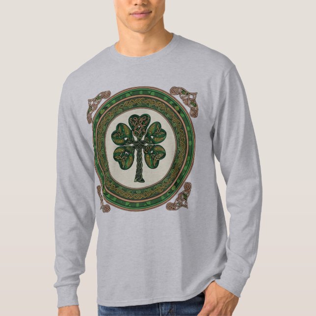 Camiseta Árbol de Shamrock celta de la vida - Día de San Pa (Anverso)