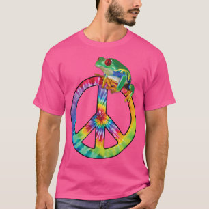 Camiseta Árbol de signos de paz de tinte de tie-dye sapo gr