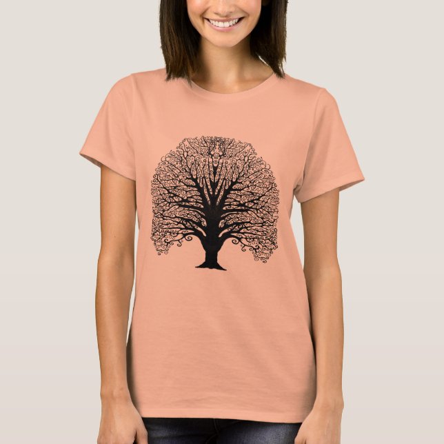 Camiseta Árbol de Swirl Negro (Anverso)