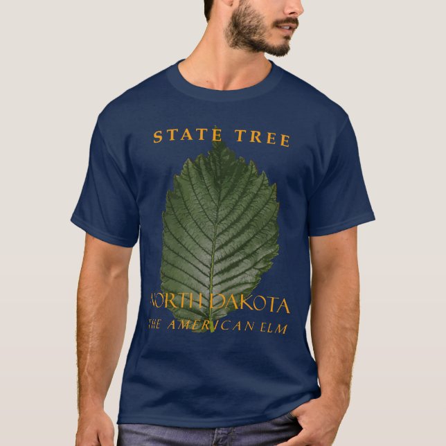Camiseta Árbol de territorios de Dakota del Norte El Elm Am (Anverso)
