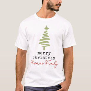 Camiseta Árbol de vacaciones verde minimalista y lindo
