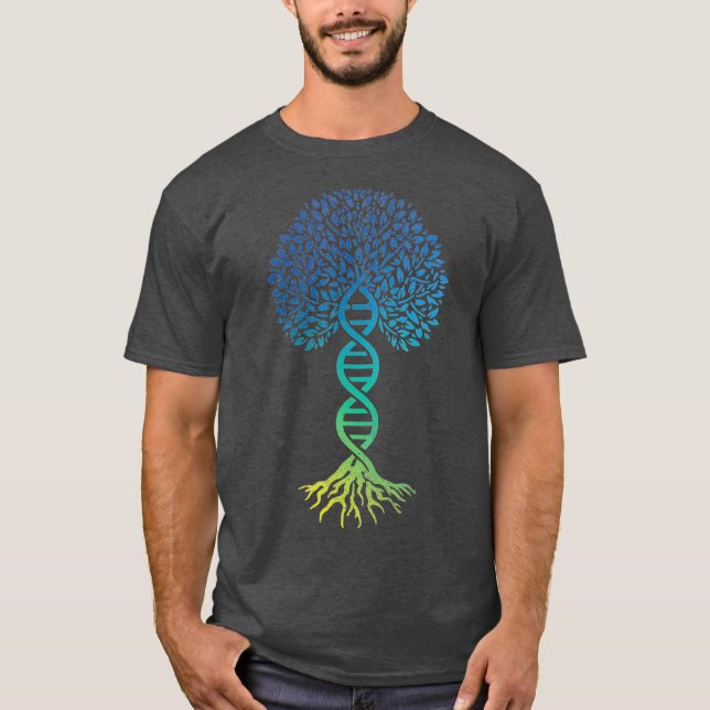 Camiseta Árbol De Vida Ciencia De ADN Genética Tierra Día A (Anverso)