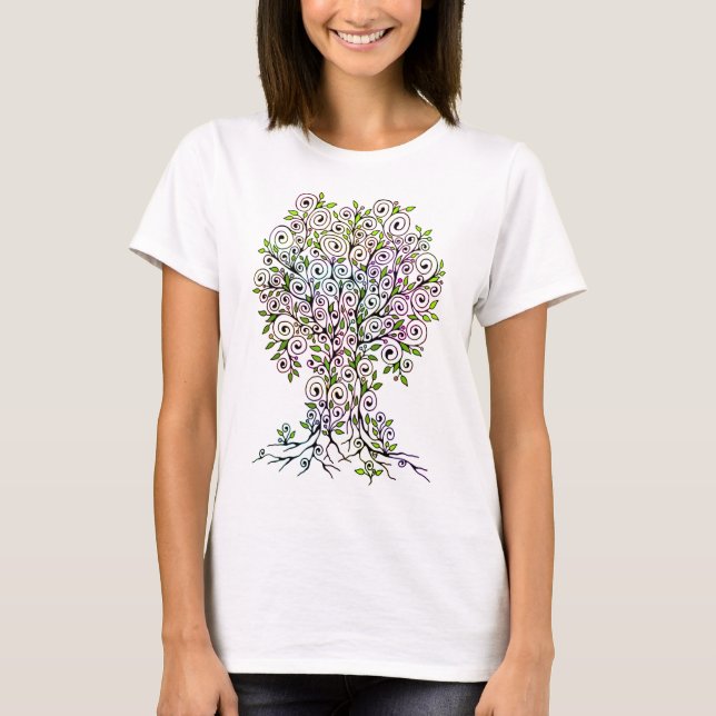 Camiseta Árbol De Vida - Espirales Salen Frutas 1 (Anverso)