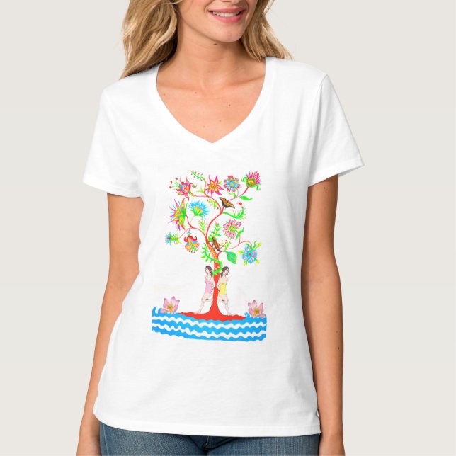 Camiseta Árbol de vida. Flora y fauna (Anverso)