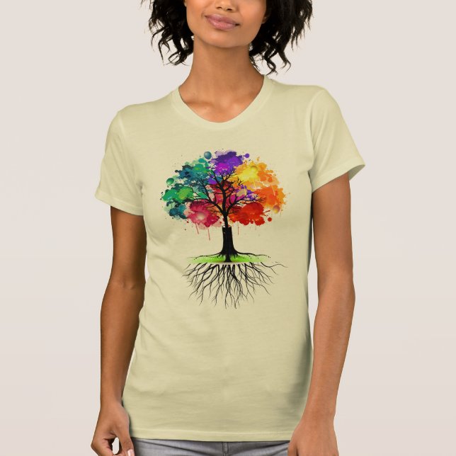 Camiseta Árbol de vida profundamente arraigado (Anverso)