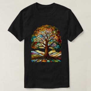 Camiseta Árbol de vidrio manchado colorido
