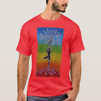 Camiseta Árbol de yoga de la vida Chica de cosecha meditaci