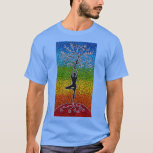 Camiseta Árbol de yoga de la vida Chica de cosecha meditaci