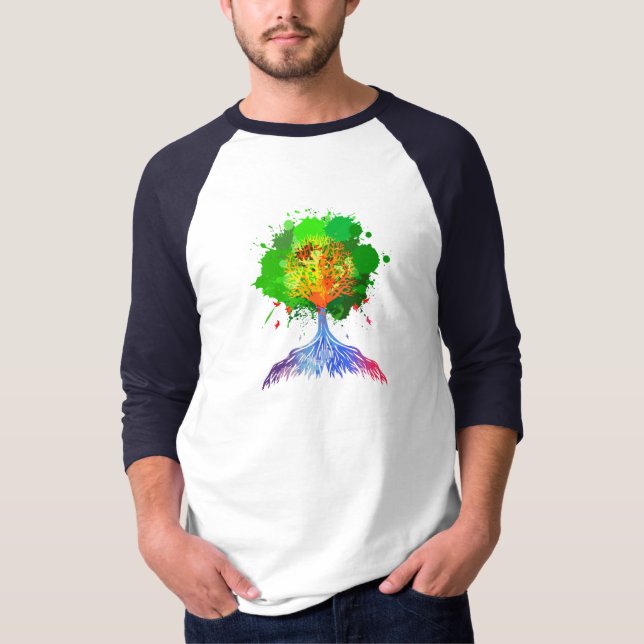 Camiseta Árbol del arco iris de la vida (Anverso)