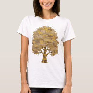 Camiseta Árbol del Conocimiento Gris Intenso Diseño Negrita