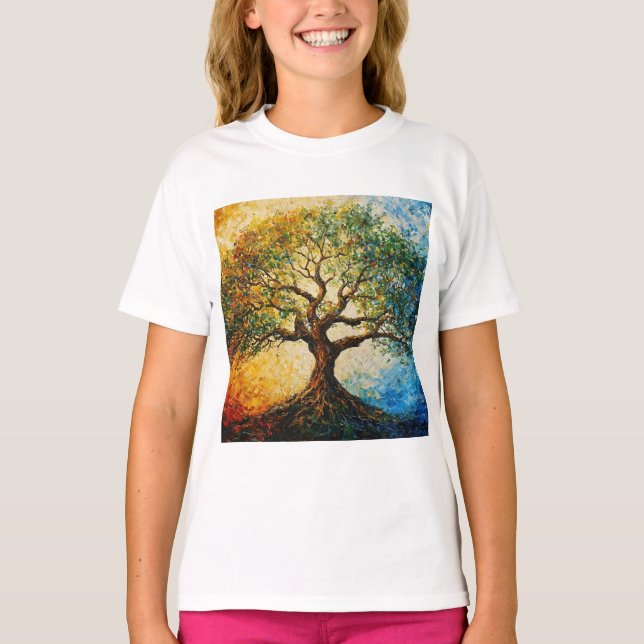 Camiseta Árbol del conocimiento - Pintura de petróleo (Anverso)