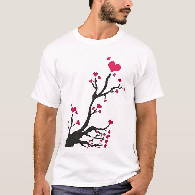 Camiseta árbol del corazón negro (Anverso)
