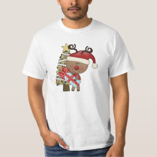Camiseta Árbol del día de fiesta del reno de Rudy