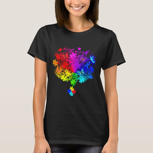 Camiseta Árbol del espectro autista activo (Anverso)