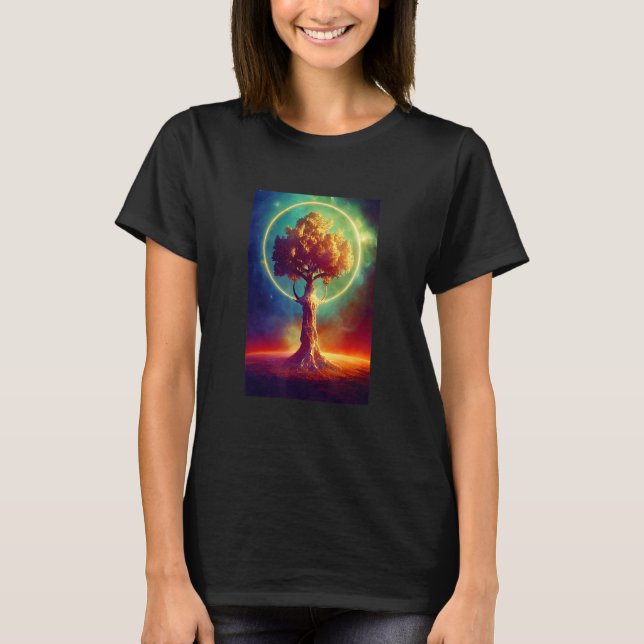 Camiseta Árbol del mundo Yggdrasil de vida Viking Celtric Ú (Anverso)