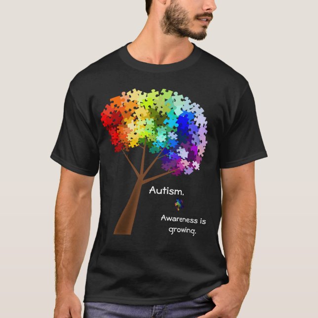 Camiseta Árbol del rompecabezas del arco iris de la (Anverso)