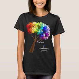 Camiseta Árbol del rompecabezas del arco iris de la