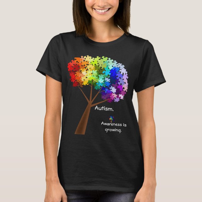 Camiseta Árbol del rompecabezas del arco iris de la (Anverso)