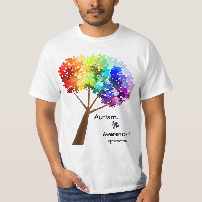 Camiseta Árbol del rompecabezas del arco iris de la (Anverso)