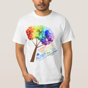 Camiseta Árbol del rompecabezas del arco iris de la
