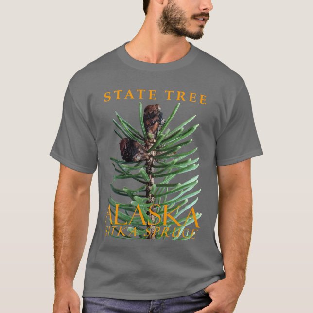 Camiseta Árbol del Territorio de Alaska El Spruce Sitka (Anverso)