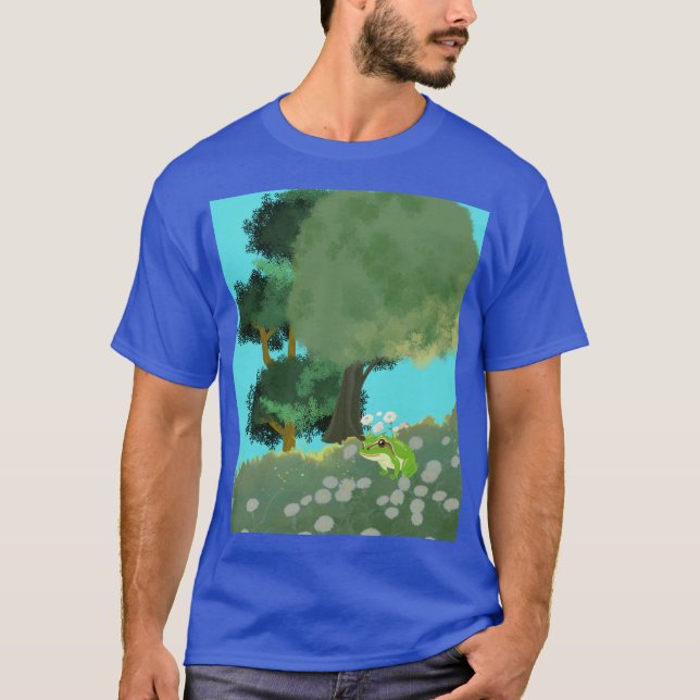 CAMISETA ÁRBOL DIGITAL Y FLORES DEL PRADO ARTE (Anverso)