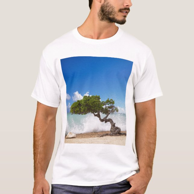 Camiseta Árbol Divi Divi, Playa Eagle, Aruba, Caribe (Anverso)