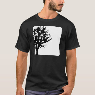 Camiseta árbol en la caja blanca/negro
