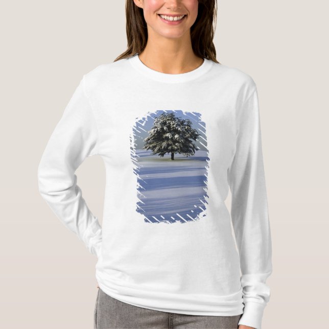 Camiseta Árbol en paisaje nevado (Anverso)