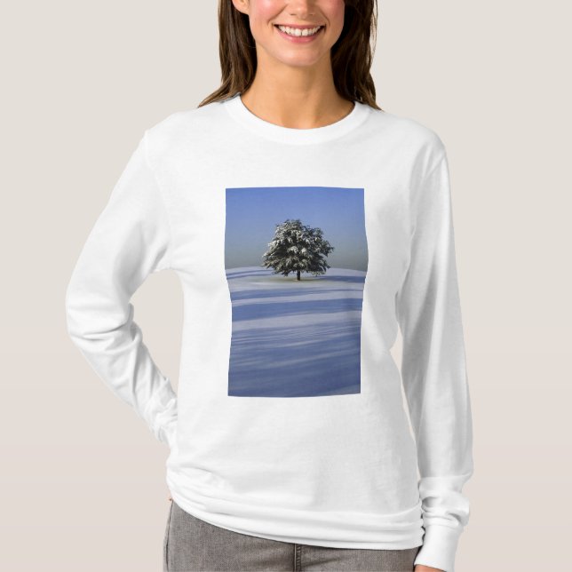 Camiseta Árbol en paisaje nevado (Anverso)