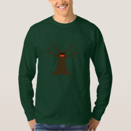 Camiseta Árbol espeluznante que lleva máscara facial de man