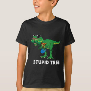Camiseta Árbol estúpido Disco divertido T Rex Dino Frsibees
