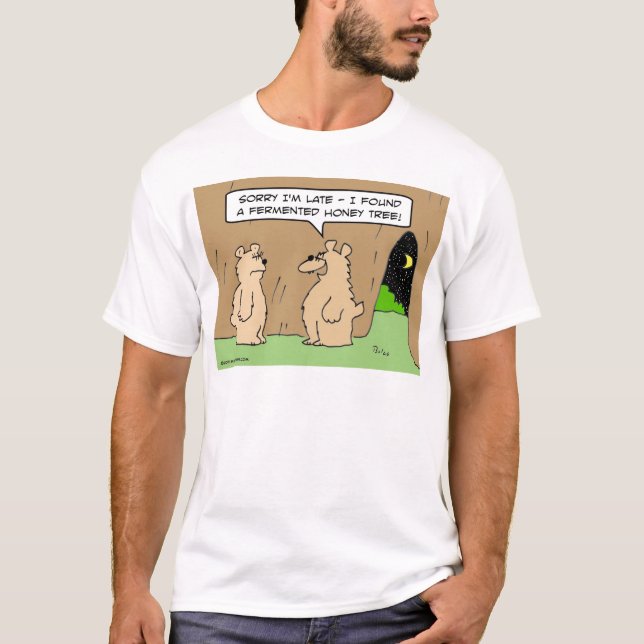 Camiseta árbol fermentado oso borracho de la miel (Anverso)