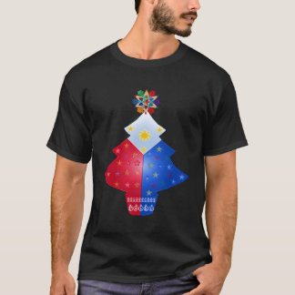 Camiseta Árbol Filipino Con Parol Y Ornamentos Para Navidad