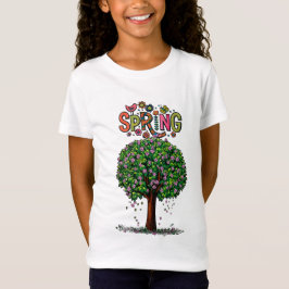Camiseta Árbol florecido artístico de primavera gráfico 