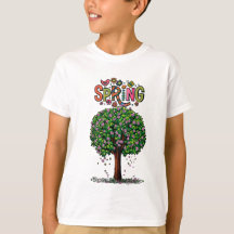Árbol florecido artístico de primavera gráfico