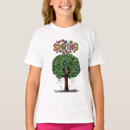 Camiseta Árbol florecido artístico de primavera gráfico