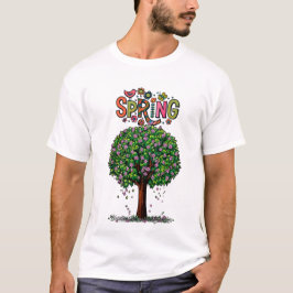 Camiseta Árbol florecido de primavera gráfico artístico 
