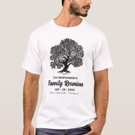 Camiseta Árbol Genealógico Familiar Rústico Reunión Familia